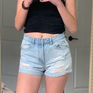 F21 Distressed Denim Shorts